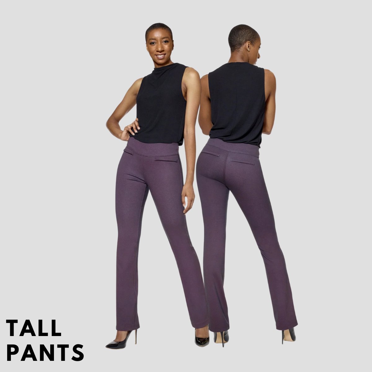 SLIM-Fit Dress Pants for Tall Women in Slate